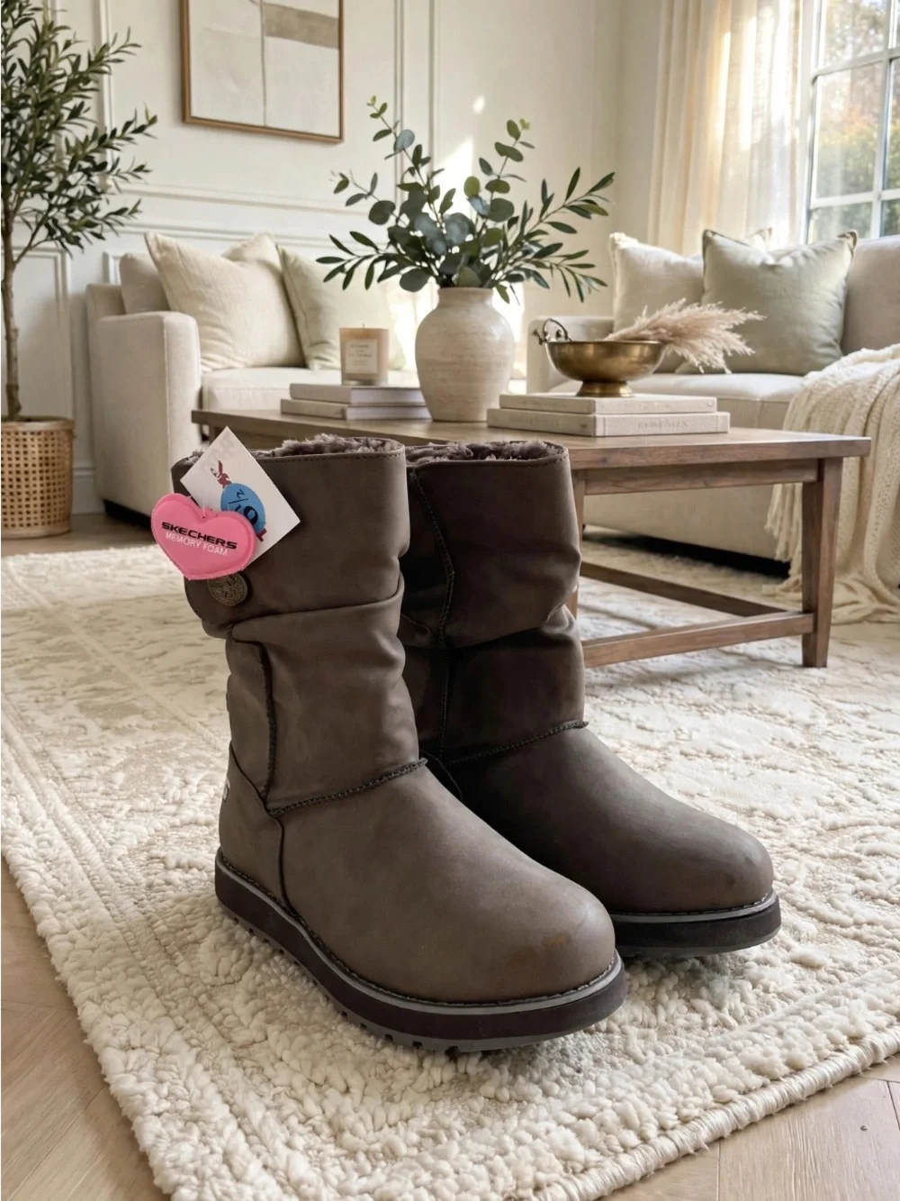 Skechers Women’s Keepsake Boots Faux-fur lined Memory Foam Size 6.5 NEW